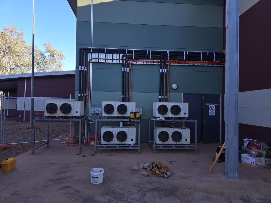 Cold room condensing units and pipework