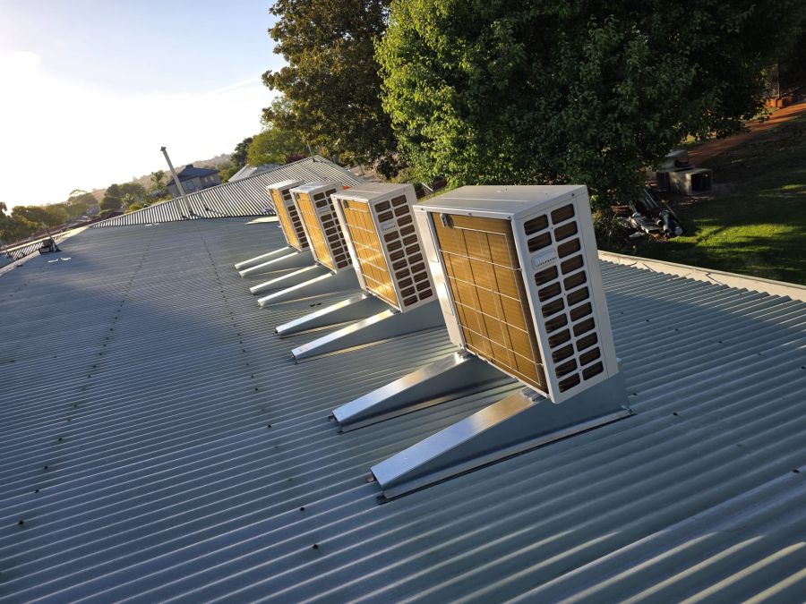 Rooftop condenser installation